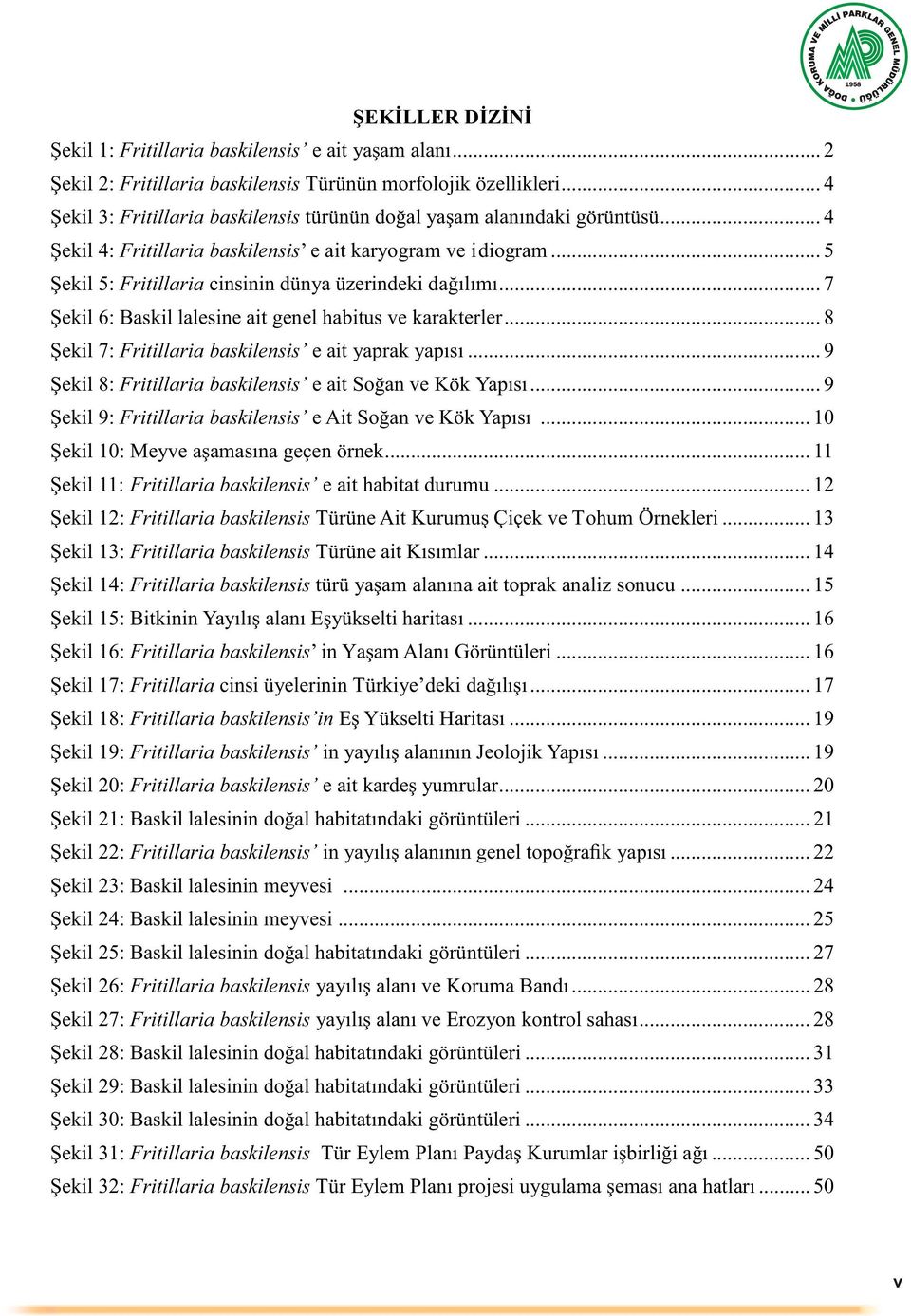 .. 5 Şekil 5: Fritillaria cinsinin dünya üzerindeki dağılımı... 7 Şekil 6: Baskil lalesine ait genel habitus ve karakterler... 8 Şekil 7: Fritillaria baskilensis e ait yaprak yapısı.