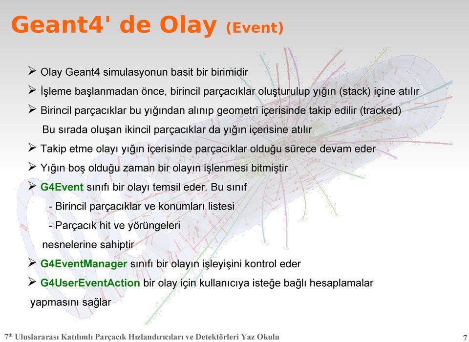 sürece devam eder Yığın boş olduğu zaman bir olayın işlenmesi bitmiştir G4Event sınıfı bir olayı temsil eder.