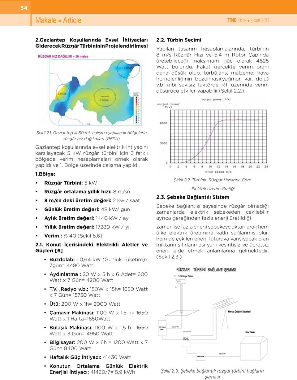 ve 1. Bölge üzerinde çalışa yapıldı. 1.Bölge: RÜZGR KIZ DĞILIMI - 50 etre!