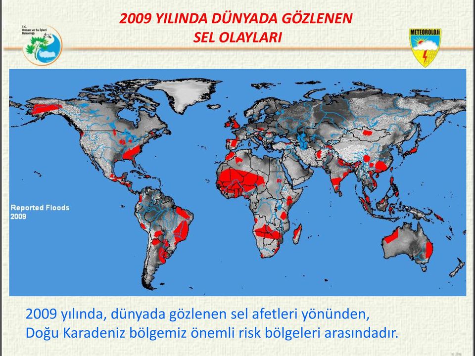 gözlenen sel afetleri yönünden, Doğu