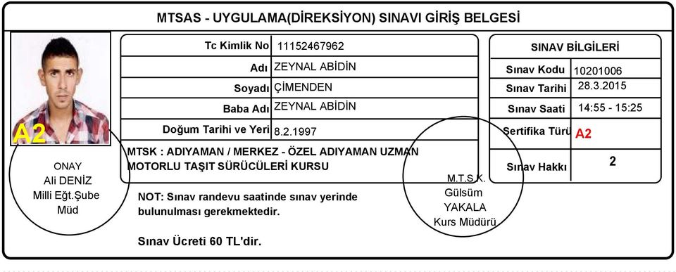 Soyadı ÇİMENDEN aba ZEYNAL AİDİN Doğum