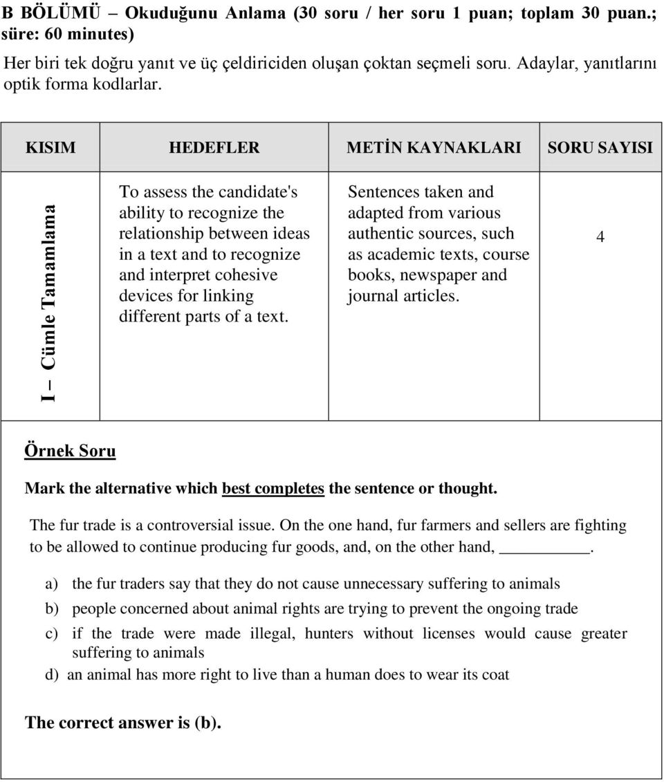 To assess the candidate's ability to recognize the relationship between ideas in a text and to recognize and interpret cohesive devices for linking different parts of a text.