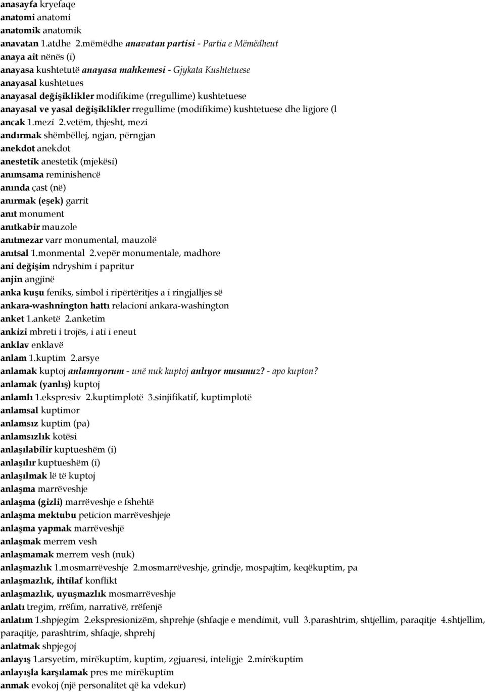 kushtetuese anayasal ve yasal değişiklikler rregullime (modifikime) kushtetuese dhe ligjore (l ancak 1.mezi 2.