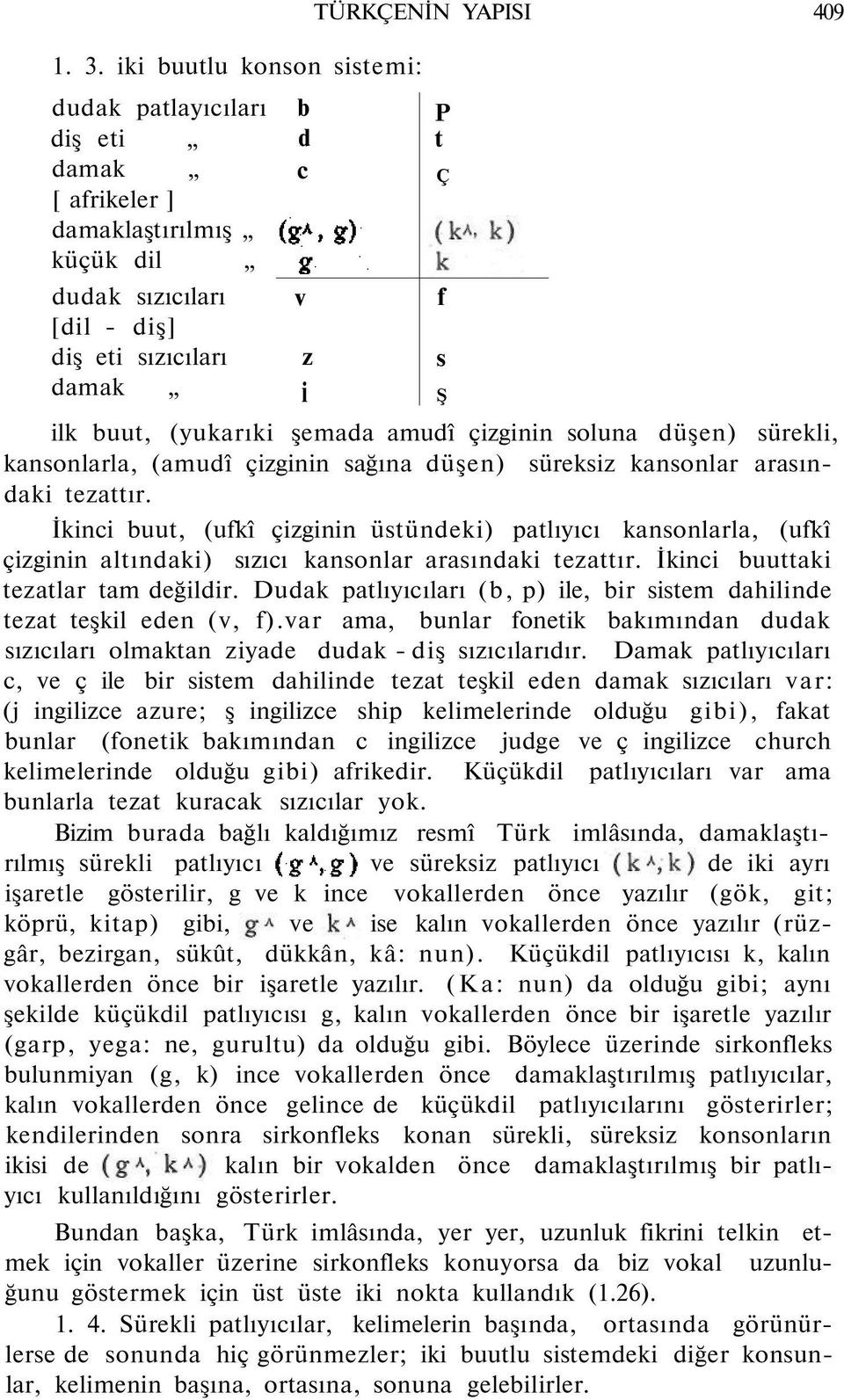 İkinci buut, (ufkî çizginin üstündeki) patlıyıcı kansonlarla, (ufkî çizginin altındaki) sızıcı kansonlar arasındaki tezattır. İkinci buuttaki tezatlar tam değildir.