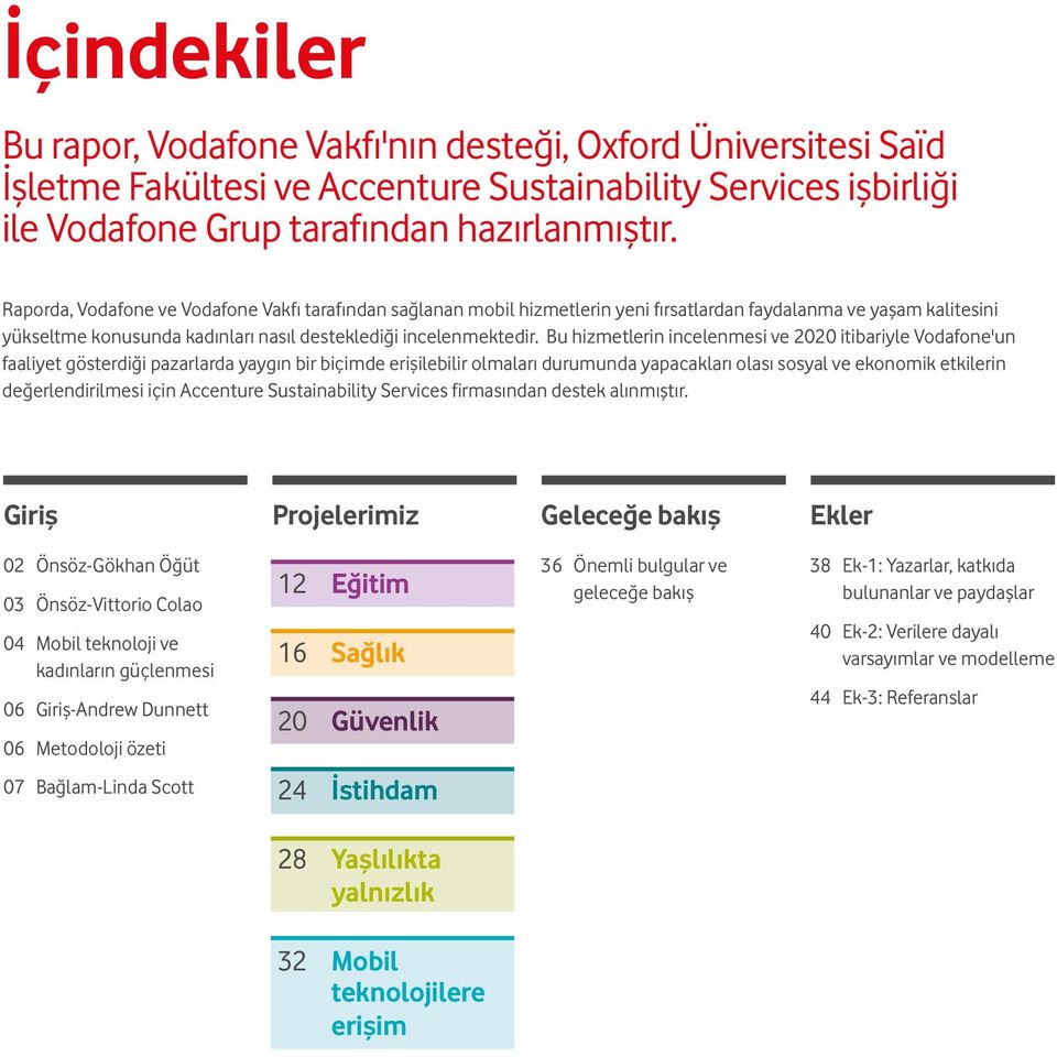 Bu hizmetlerin incelenmesi ve 2020 itibariyle Vodafone'un faaliyet gösterdiği pazarlarda yaygın bir biçimde erişilebilir olmaları durumunda yapacakları olası sosyal ve ekonomik etkilerin