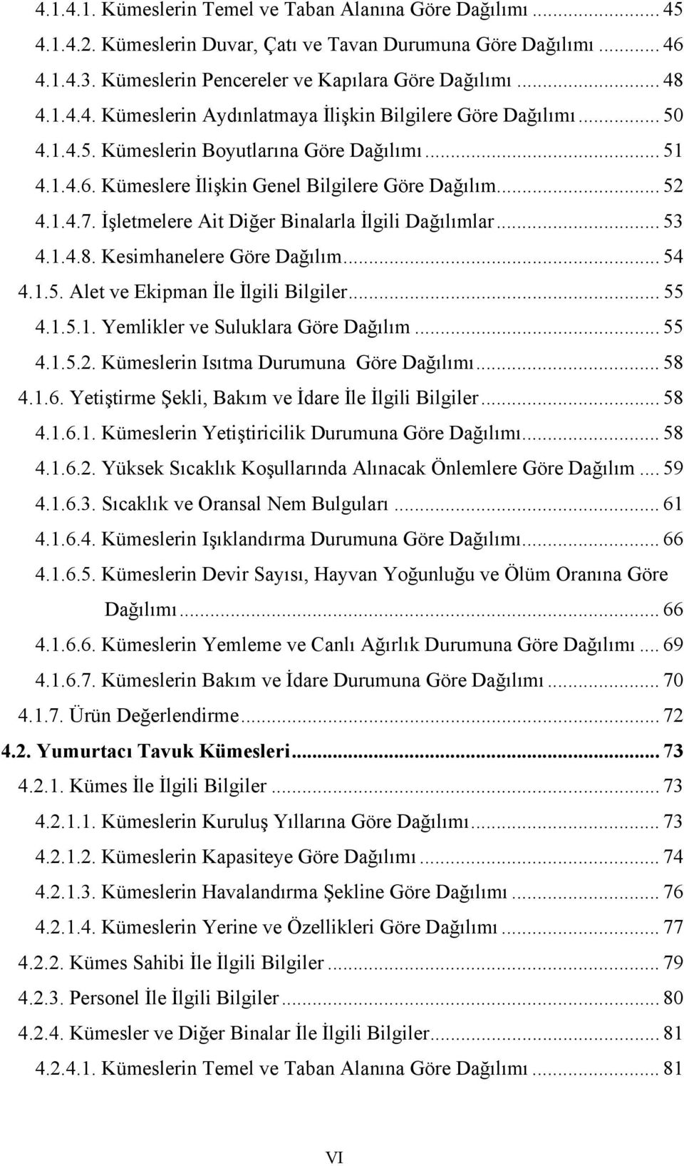 Kesimhanelere Göre Dağılım... 54 4.1.5. Alet ve Ekipman İle İlgili Bilgiler... 55 4.1.5.1. Yemlikler ve Suluklara Göre Dağılım... 55 4.1.5.2. Kümeslerin Isıtma Durumuna Göre Dağılımı... 58 4.1.6.