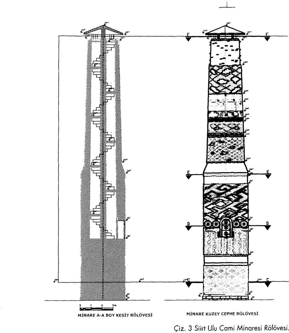 KESİT RÖLÖVESİ MİNARE KUZEY CEPHE