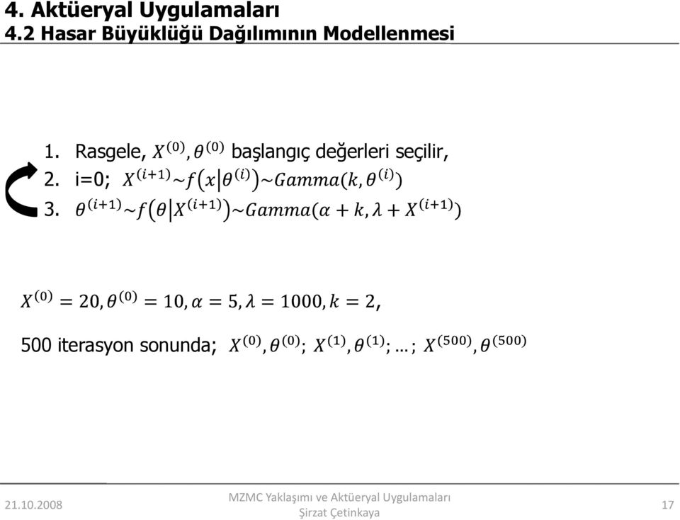 Rasgele, başlangıç değerleri