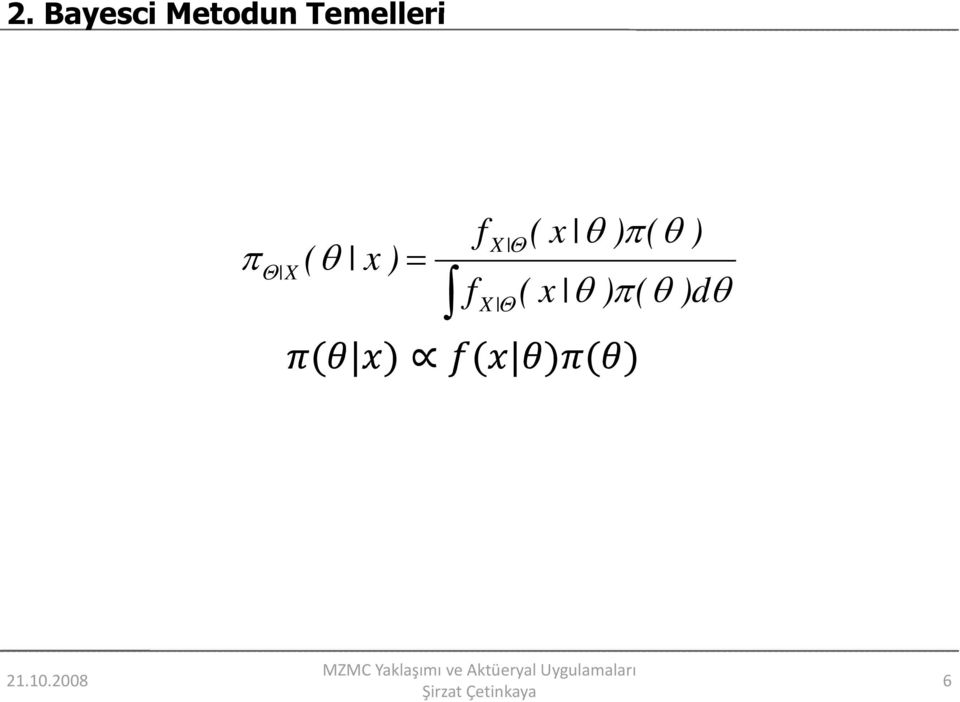 = f (x θ ) π( θ ) X Θ f