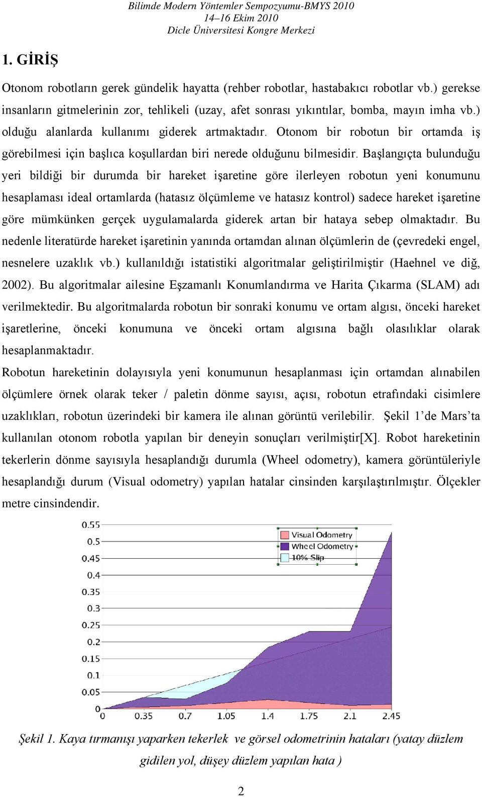 Başlangıçta bulunduğu yeri bildiği bir durumda bir hareket işaretine göre ilerleyen robotun yeni konumunu hesaplaması ideal ortamlarda (hatasız ölçümleme ve hatasız kontrol) sadece hareket işaretine