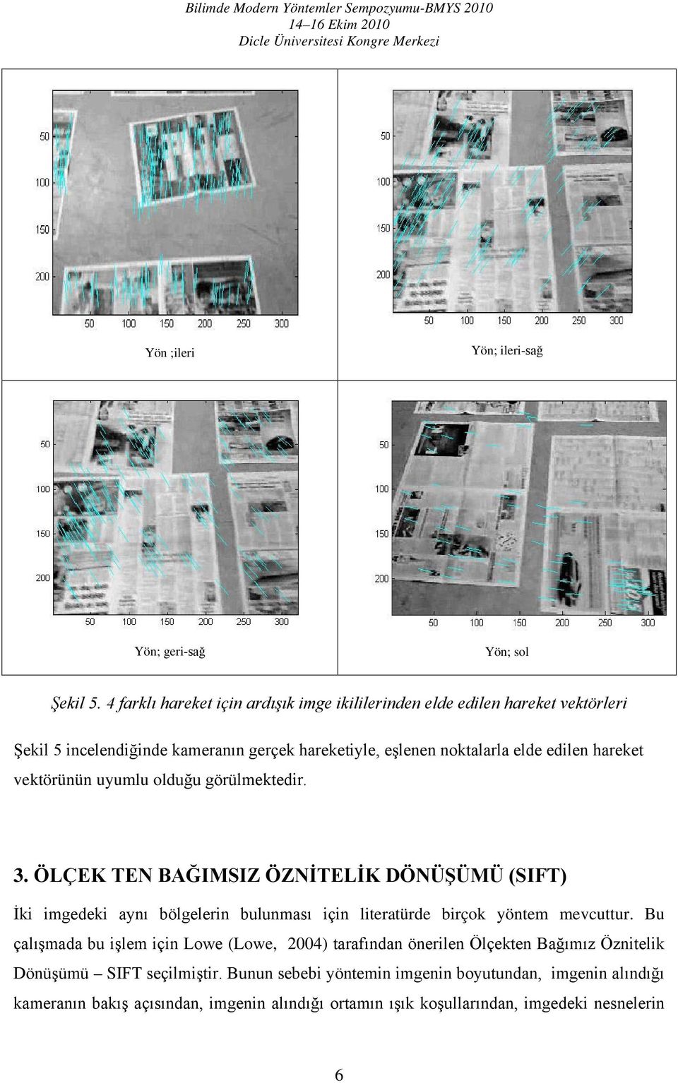 hareket vektörünün uyumlu olduğu görülmektedir. 3.