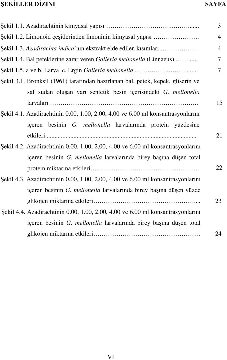 mellonella larvaları.. 15 Şekil 4.1. Azadirachtinin 0.00, 1.00, 2.00, 4.00 ve 6.00 ml konsantrasyonlarını içeren besinin G. mellonella larvalarında protein yüzdesine etkileri... 21 Şekil 4.2. Azadirachtinin 0.00, 1.00, 2.00, 4.00 ve 6.00 ml konsantrasyonlarını içeren besinin G. mellonella larvalarında birey başına düşen total protein miktarına etkileri.