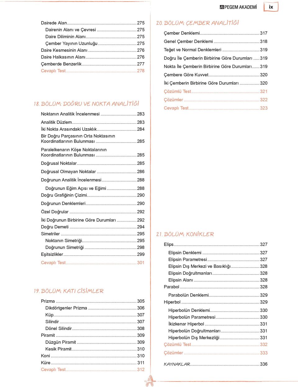 ..285 Paralelkear Köşe Noktalar Koordiatlar ulumas...285 Doğrusal Noktalar...285 Doğrusal Olmaya Noktalar...286 Doğruu alitik İcelemesi...288 Doğruu Eğim çs ve Eğimi...288 Doğru Grafiğii Çizimi.