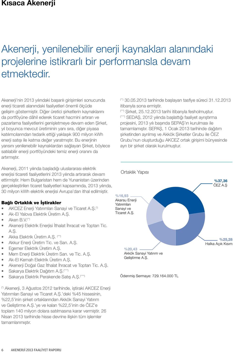 Diğer üretici şirketlerin kaynaklarını da portföyüne dâhil ederek ticaret hacmini artıran ve pazarlama faaliyetlerini genişletmeye devam eden Şirket, yıl boyunca mevcut üretiminin yanı sıra, diğer