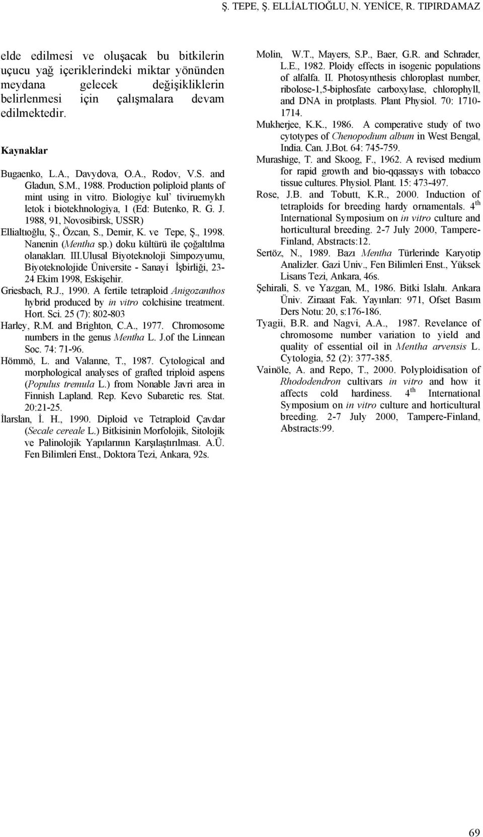 A., Rodov, V.S. and Gladun, S.M., 1988. Production poliploid plants of mint using in vitro. Biologiye kul tiviruemykh letok i biotekhnologiya, 1 (Ed: Butenko, R. G. J.