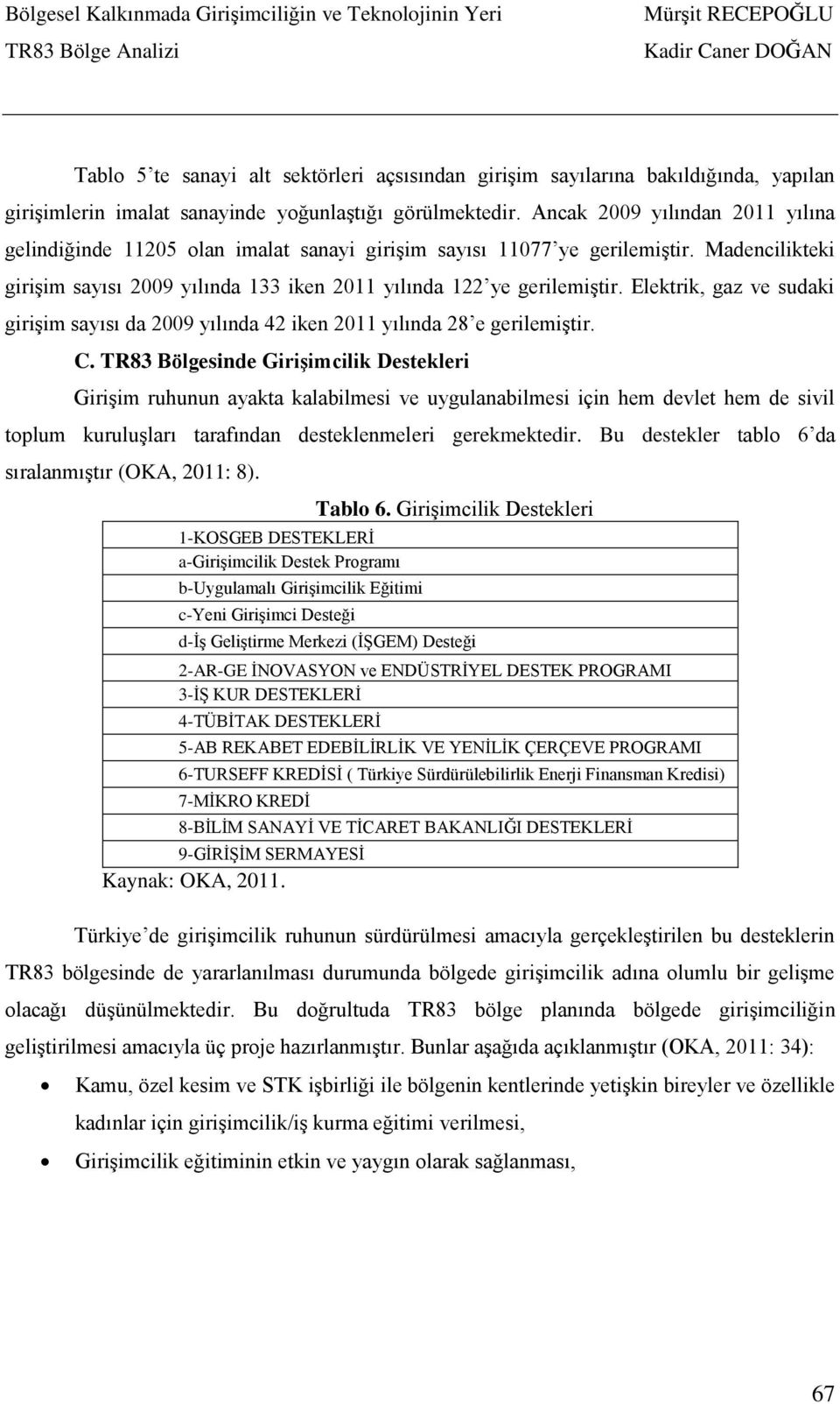 Elektrik, gaz ve sudaki girişim sayısı da 2009 yılında 42 iken 2011 yılında 28 e gerilemiştir. C.