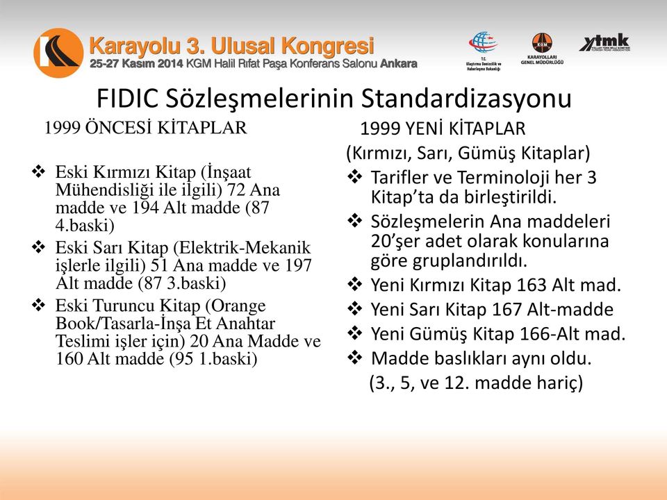 baski) Eski Turuncu Kitap (Orange Book/Tasarla-İnşa Et Anahtar Teslimi işler için) 20 Ana Madde ve 160 Alt madde (95 1.