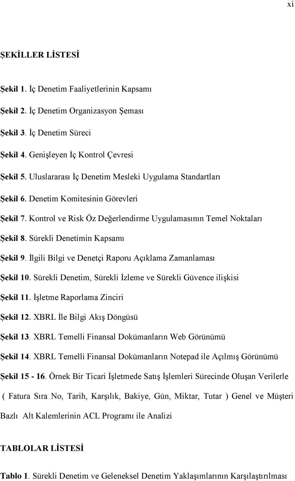 Sürekli Denetimin Kapsamı ġekil 9. Ġlgili Bilgi ve Denetçi Raporu Açıklama Zamanlaması ġekil 10. Sürekli Denetim, Sürekli Ġzleme ve Sürekli Güvence iliģkisi ġekil 11.