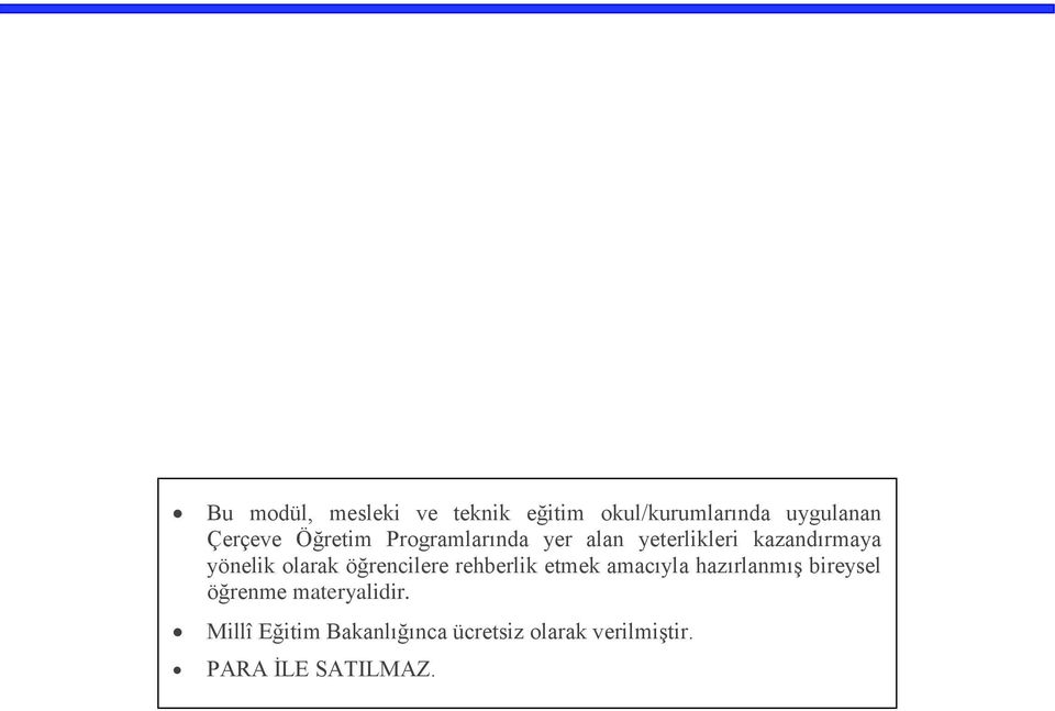 olarak öğrencilere rehberlik etmek amacıyla hazırlanmış bireysel öğrenme