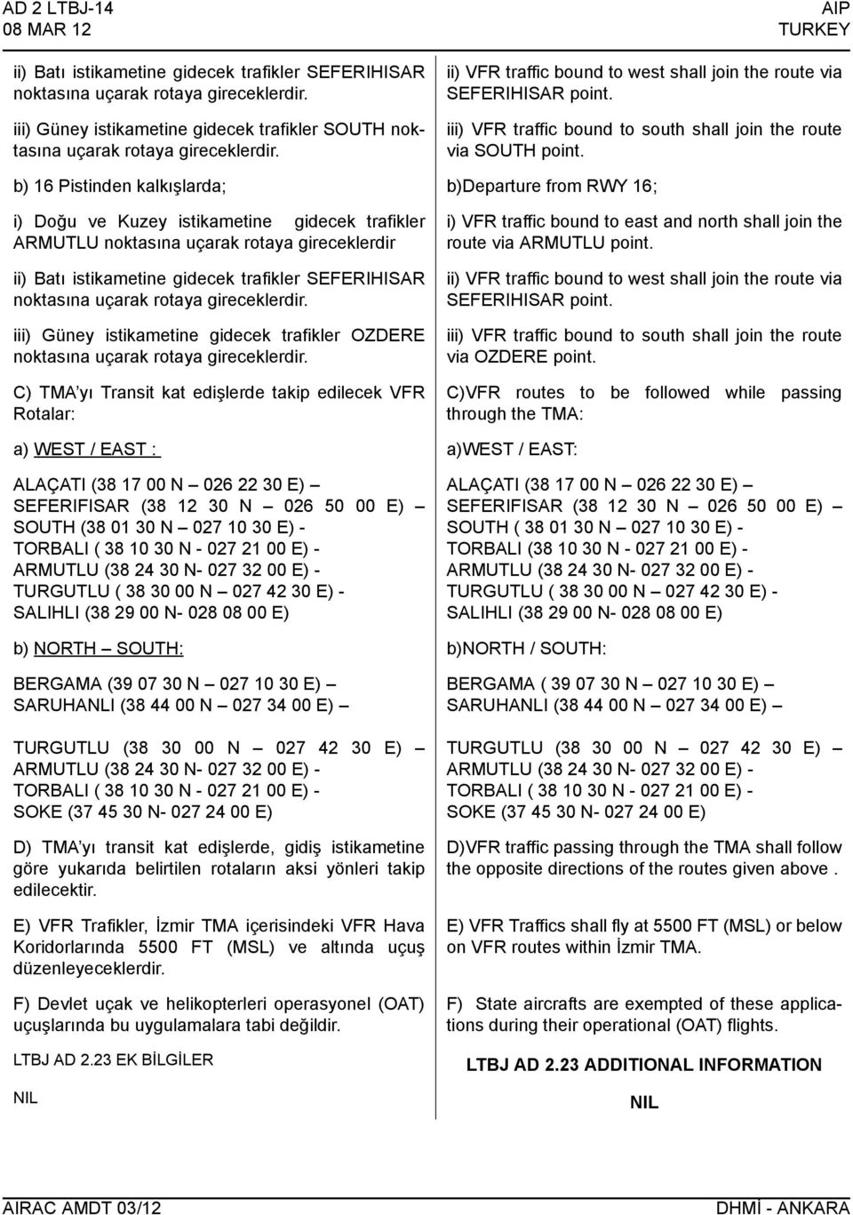 iii) VFR traffic bound to south shall join the route via SOUTH point.