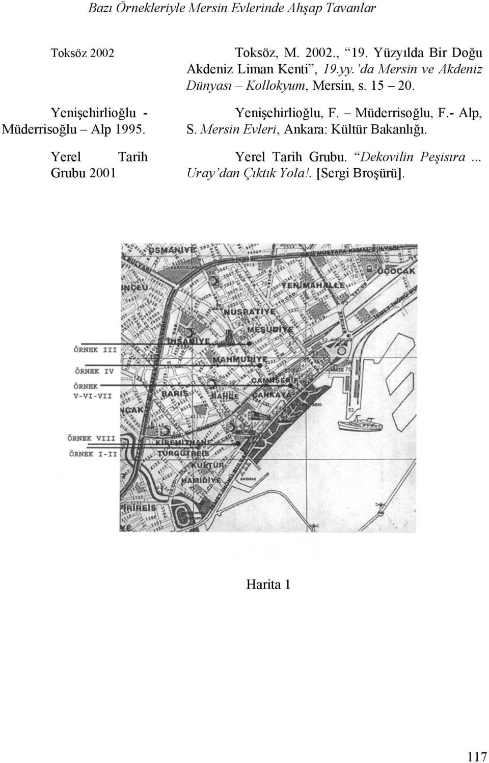 da Mersin ve Akdeniz Dünyası Kollokyum, Mersin, s. 15 20. Yenişehirlioğlu, F. Müderrisoğlu, F.- Alp, S.