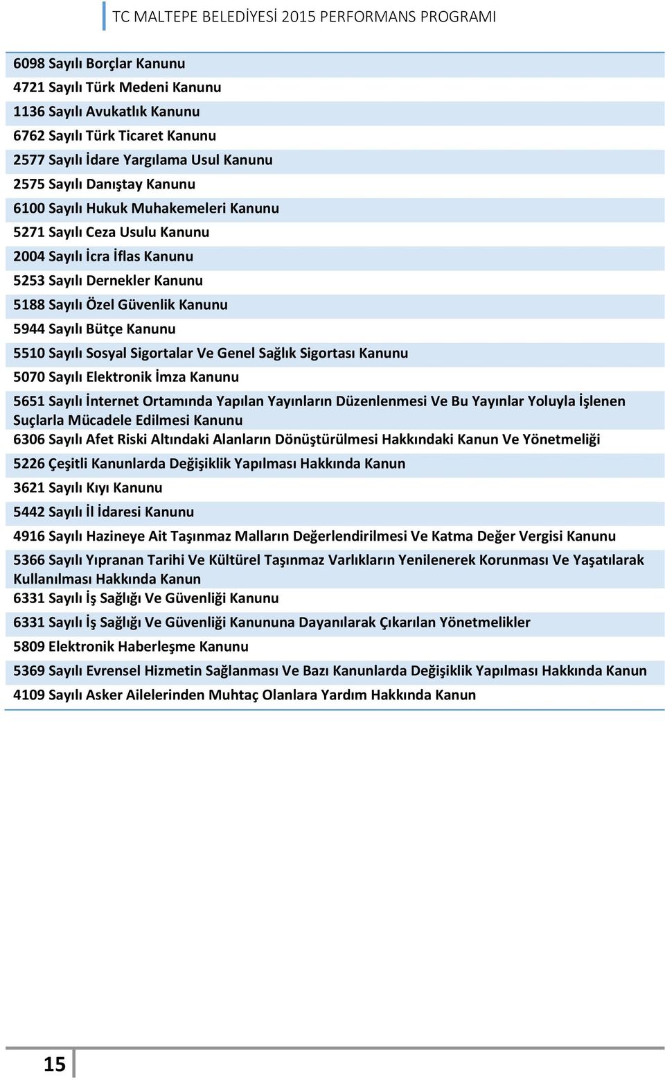 Sigortalar Ve Genel Sağlık Sigortası Kanunu 5070 Sayılı Elektronik İmza Kanunu 5651 Sayılı İnternet Ortamında Yapılan Yayınların Düzenlenmesi Ve Bu Yayınlar Yoluyla İşlenen Suçlarla Mücadele Edilmesi