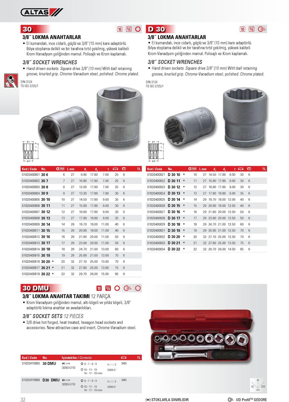 Square drive 3/8 (10 mm) With ball retaining groove, knurled grip. Chrome-Vanadium steel, polished. Chrome plated. 3/8 LOKMA ANAHTARLAR El kumandalı, ince cidarlı, güçlü ve 3/8 (10 mm) kare adaptörlü.