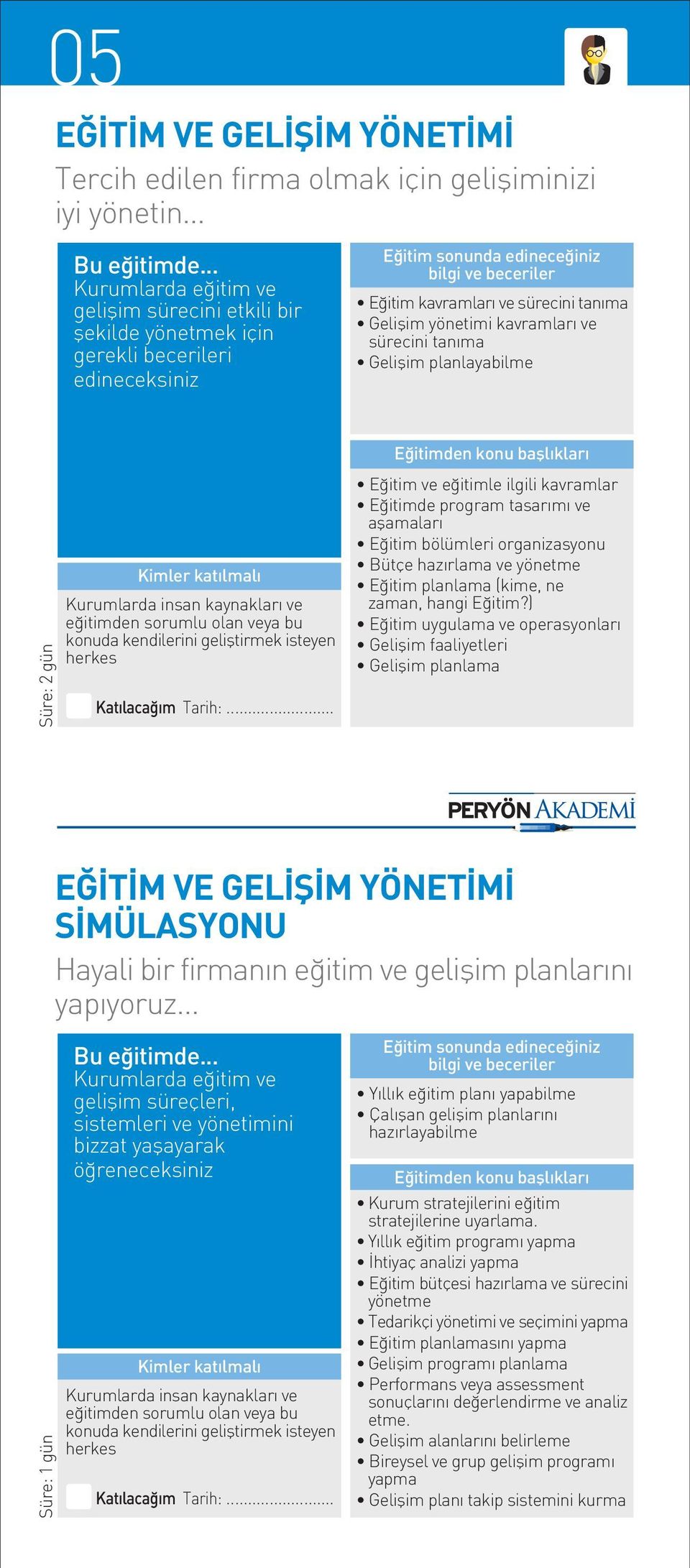 Geliflim planlayabilme Süre: 2 gün Kurumlarda insan kaynaklar ve e itimden sorumlu olan veya bu konuda kendilerini gelifltirmek isteyen herkes E itim ve e itimle ilgili kavramlar E itimde program