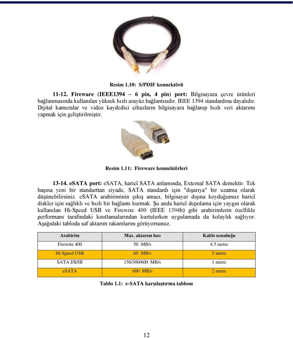 esata port: esata, haricî SATA anlamında, External SATA demektir. Tek baģına yeni bir standarttan ziyade, SATA standardı için "dıģarıya" bir uzatma olarak düģünebilirsiniz.