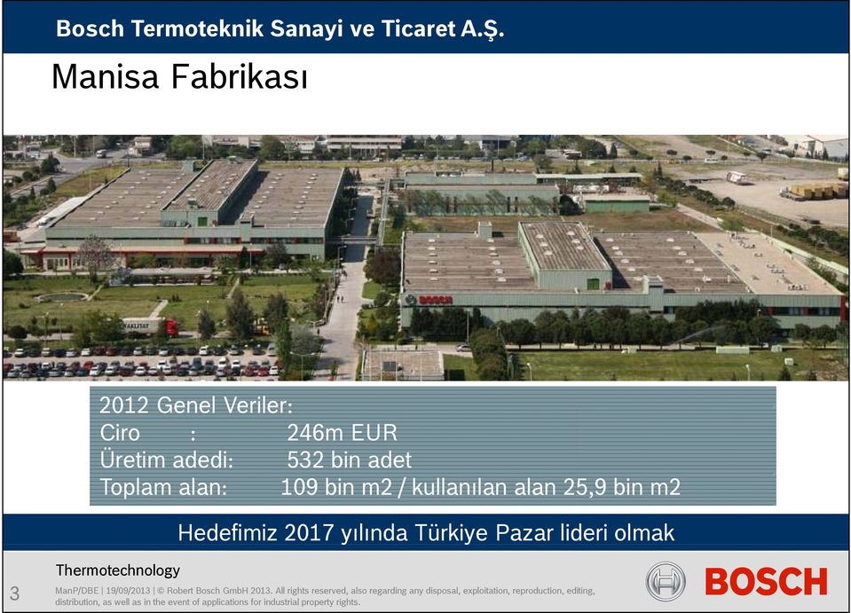 adedi: 532 bin adet Toplam alan: 109 bin m2 / kullanılan alan 25,9 bin m2 Hedefimiz 2017 yılında