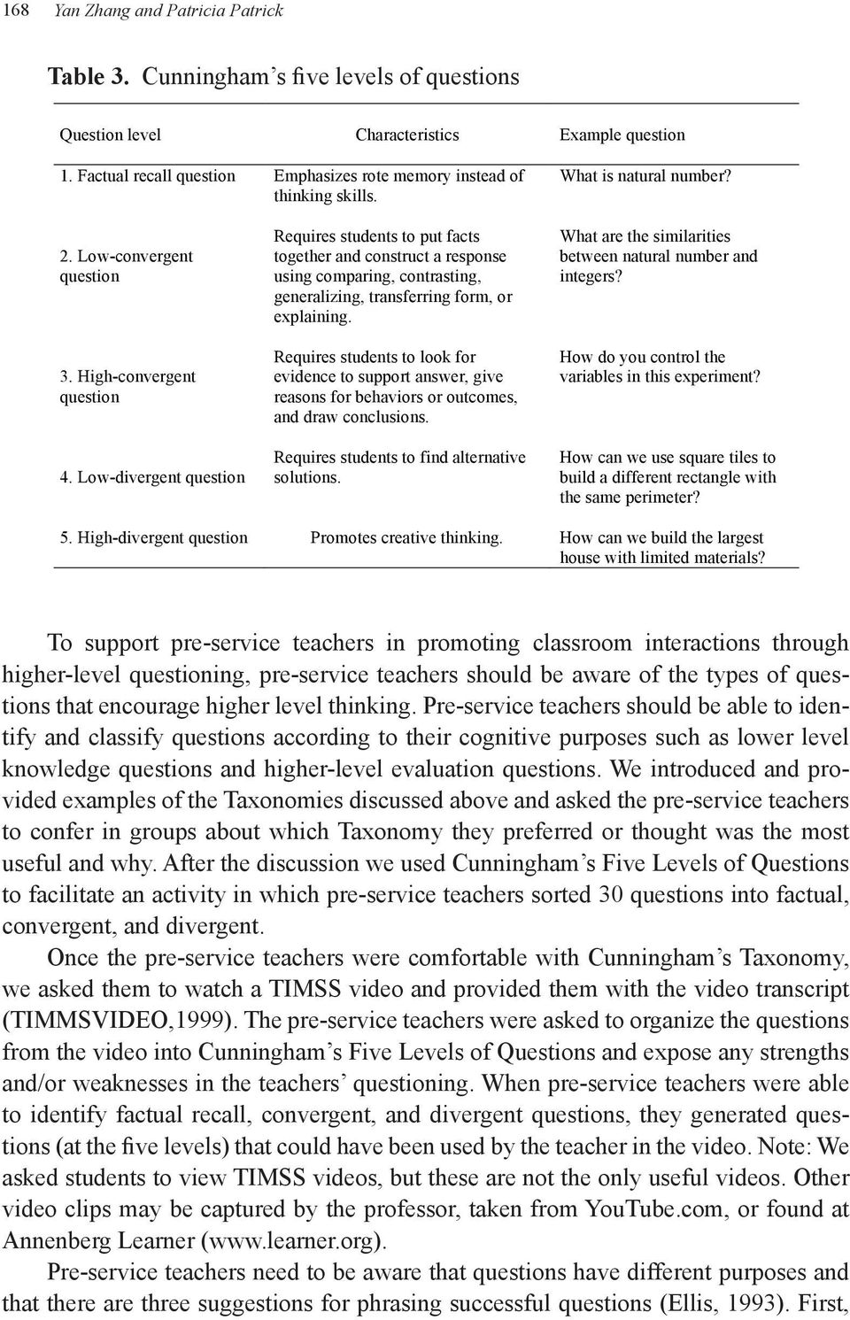 Low-divergent question Requires students to put facts together and construct a response using comparing, contrasting, generalizing, transferring form, or explaining.