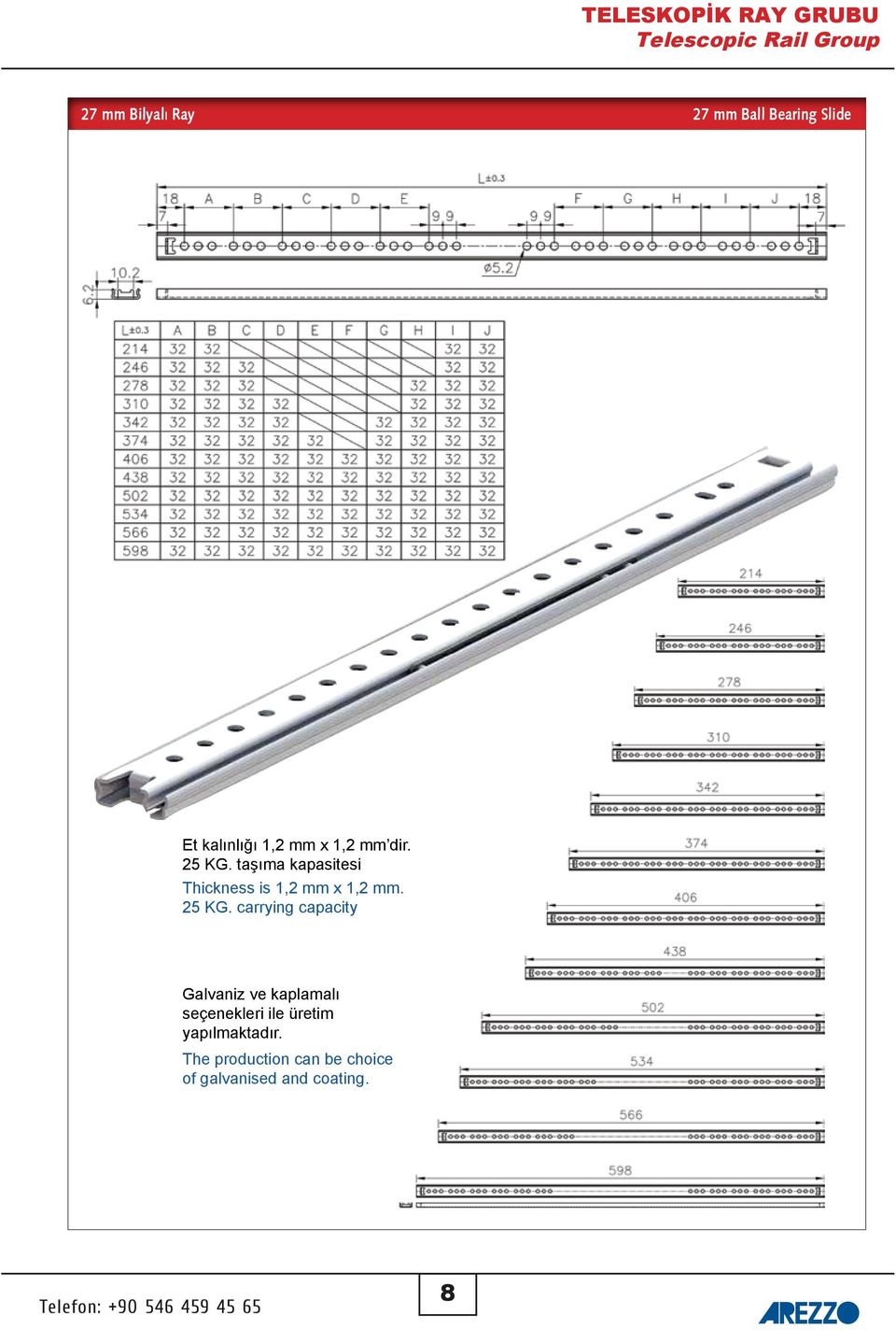 taşıma kapasitesi Thickness is 1,2 mm x 1,2 mm. 25 KG.