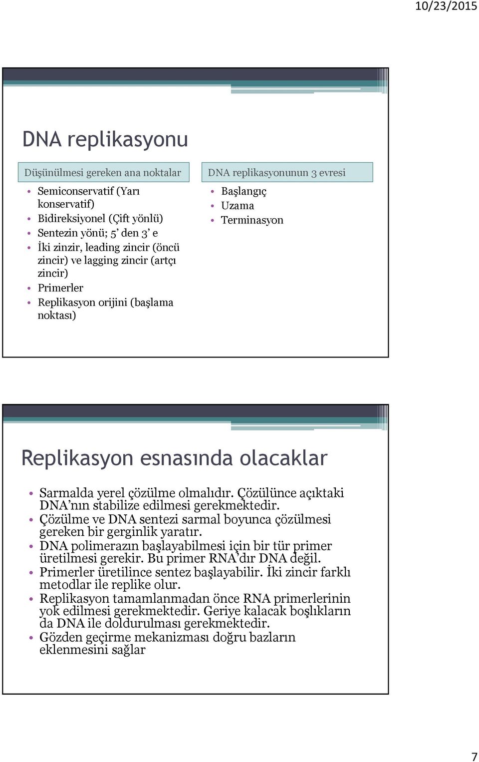 Çözülünce açıktaki DNA nın stabilize edilmesi gerekmektedir. Çözülme ve DNA sentezi sarmal boyunca çözülmesi gereken bir gerginlik yaratır.