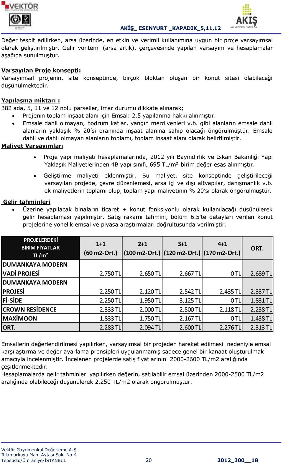 Varsayılan Proje konsepti: Varsayımsal projenin, site konseptinde, birçok bloktan oluģan bir konut sitesi olabileceği düģünülmektedir.