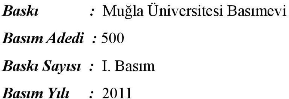 Basım Adedi : 500 Baskı