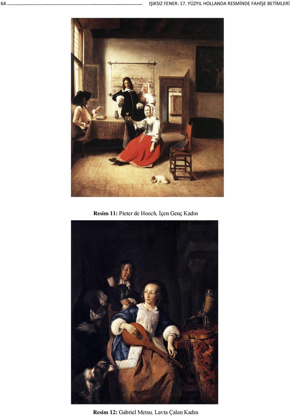 BETİMLERİ Resim 11: Pieter de Hooch,