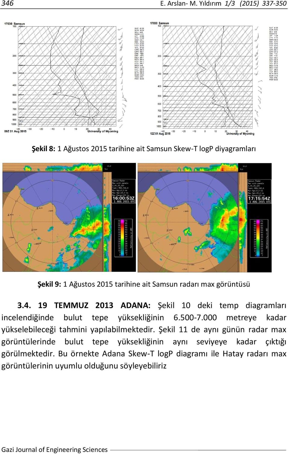 max görüntüsü 3.4. 19 TEMMUZ 2013 ADANA: Şekil 10 deki temp diagramları incelendiğinde bulut tepe yüksekliğinin 6.500-7.