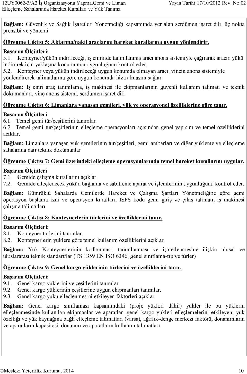 Konteyner/yükün indirileceği, iş emrinde tanımlanmış aracı anons sistemiyle çağırarak aracın yükü indirmek için yaklaşma konumunun uygunluğunu kontrol eder. 5.2.