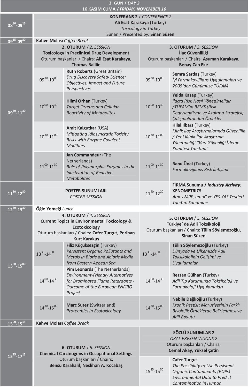 10 00-10 30 Hilmi Orhan (Turkey) Target Organs and Cellular Reac vity of Metabolites 10 30-11 00 Amit Kalgutkar (USA) Mi ga ng Idiosyncra c Toxicity Risks with Enzyme Covalent Modifiers 11 00-11 30