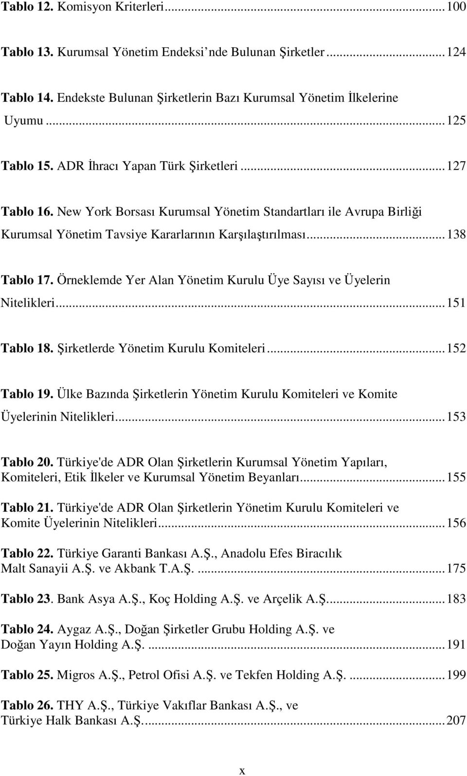 Örneklemde Yer Alan Yönetim Kurulu Üye Sayısı ve Üyelerin Nitelikleri... 151 Tablo 18. Şirketlerde Yönetim Kurulu Komiteleri... 152 Tablo 19.