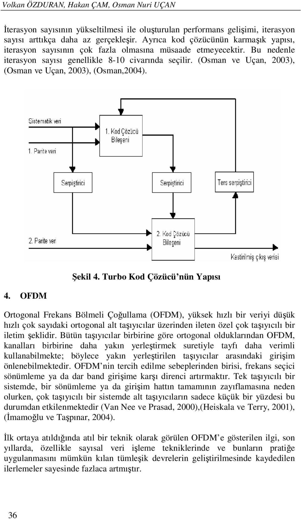 (Osman ve Uçan, 2003), (Osman ve Uçan, 2003), (Osman,2004). 4. OFDM Şekil 4.