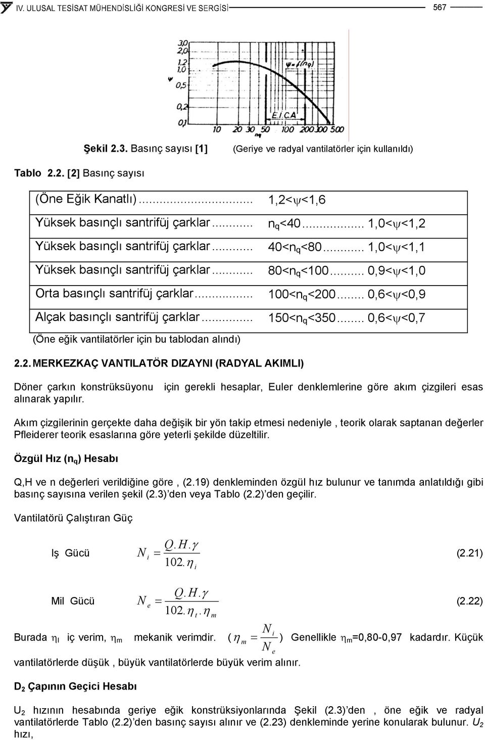 . MERKEZKAÇ VANTILATÖR DIZAYNI (RADYAL AKIMLI) Döner çarkın konstrüksüyonu çn gerekl hesaplar, Euler denklemlerne göre akım çzgler esas alınarak yapılır.