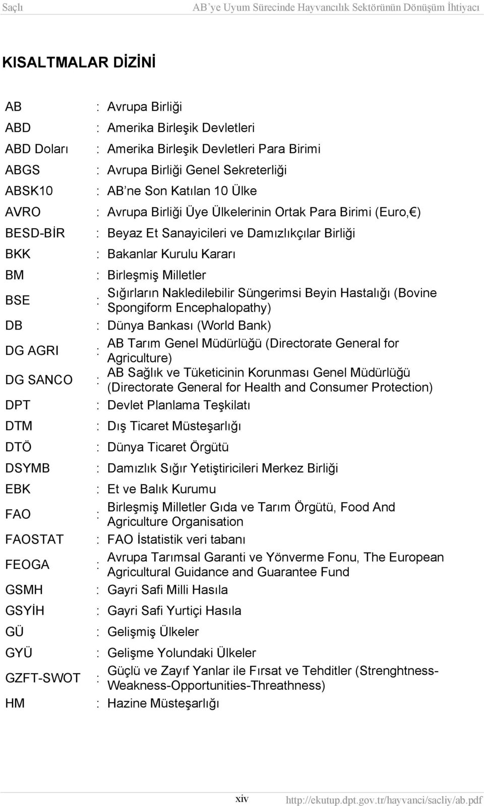 Sanayicileri ve Damızlıkçılar Birliği : Bakanlar Kurulu Kararı : Birleşmiş Milletler Sığırların Nakledilebilir Süngerimsi Beyin Hastalığı (Bovine : Spongiform Encephalopathy) : Dünya Bankası (World