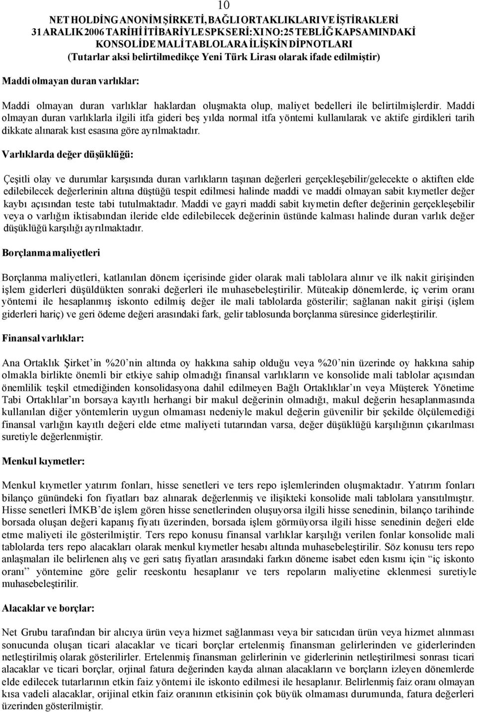 Varlıklarda değer düşüklüğü: Çeşitli olay ve durumlar karşısında duran varlıkların taşınan değerleri gerçekleşebilir/gelecekte o aktiften elde edilebilecek değerlerinin altına düştüğü tespit edilmesi