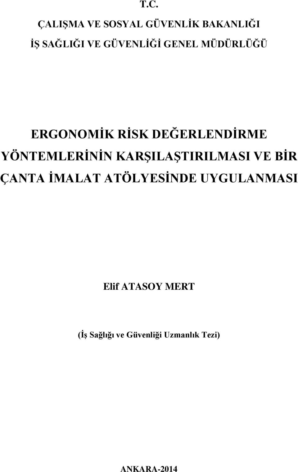 YÖNTEMLERİNİN KARŞILAŞTIRILMASI VE BİR ÇANTA İMALAT ATÖLYESİNDE