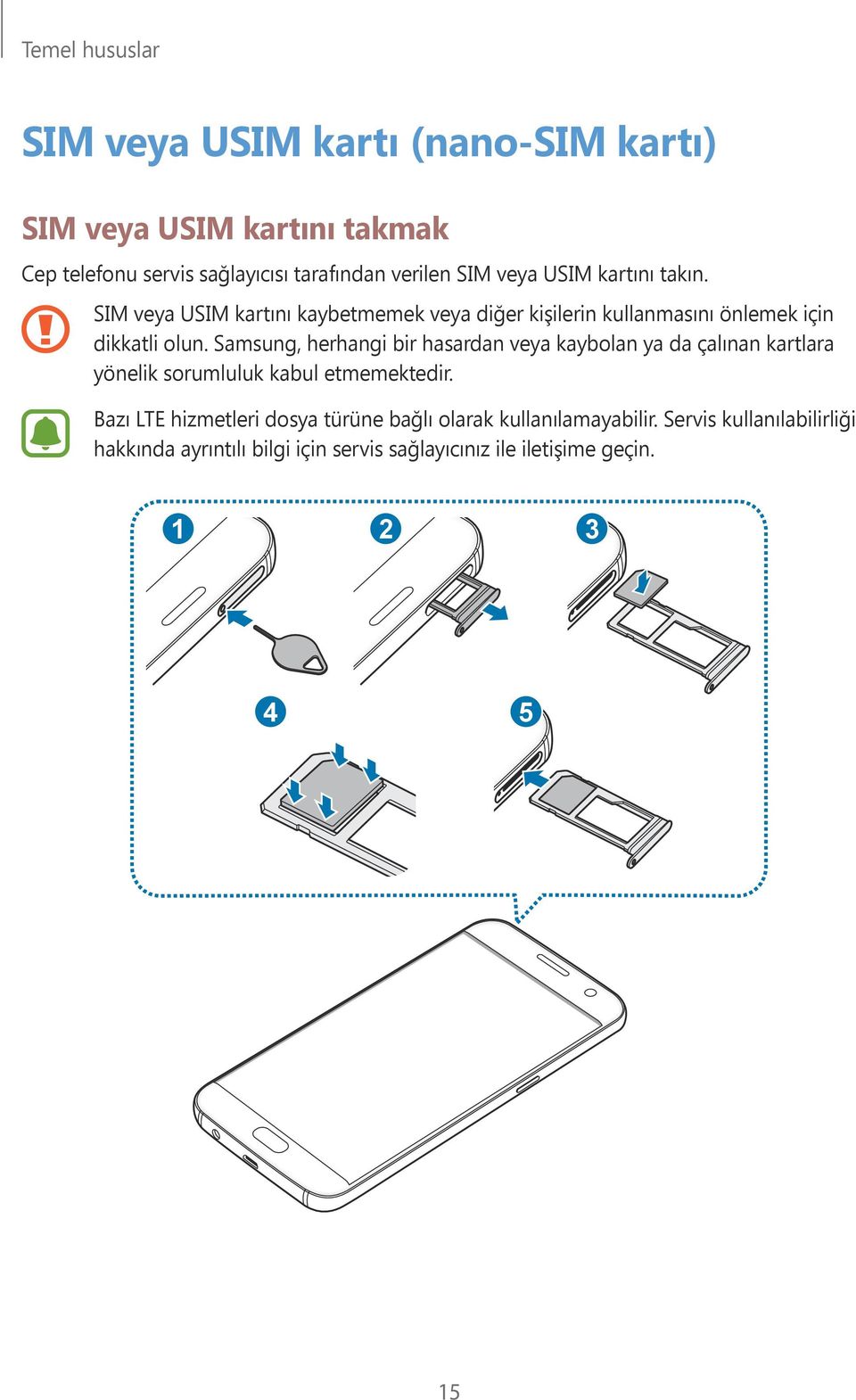 Samsung, herhangi bir hasardan veya kaybolan ya da çalınan kartlara yönelik sorumluluk kabul etmemektedir.