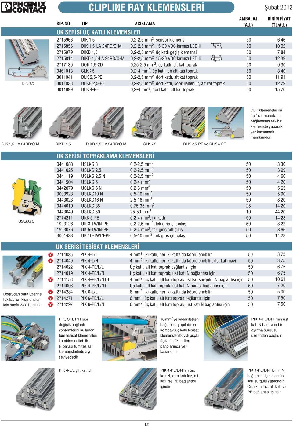 2,5-PE 0,2-2,5 mm 2, dört katl, alt kat toprak 30038 DLKB 2,5-PE 0,2-2,5 mm 2, dört katl, köprülenebilir, alt kat toprak 30999 DLK 4-PE 0,2-4 mm 2, dört katl, alt kat toprak fiubat 202 B R M F AT