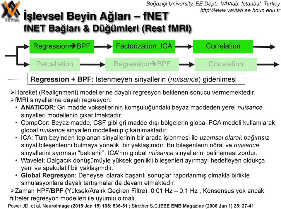 fmri sinyallerine dayalı regresyon: ANATICOR: Gri madde voksellerinin komşuluğundaki beyaz maddeden yerel nuisance sinyalleri modellenip çıkarılmaktadır.