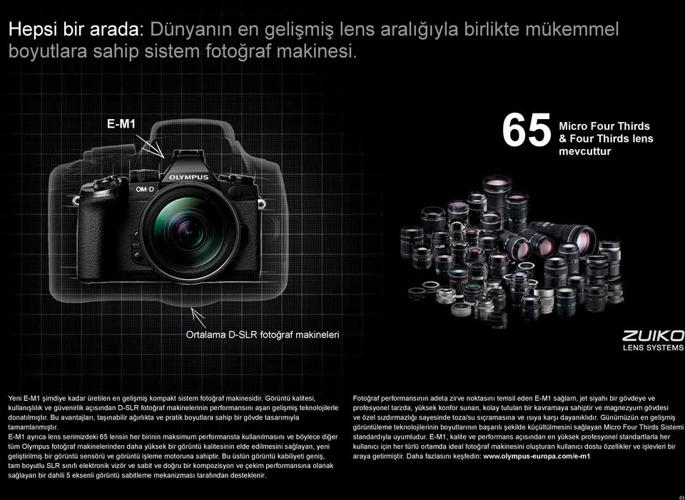 Görüntü kalitesi, kullanışlılık ve güvenirlik açısından D-SLR fotoğraf makinelerinin performansını aşan gelişmiş teknolojilerle donatılmıştır.