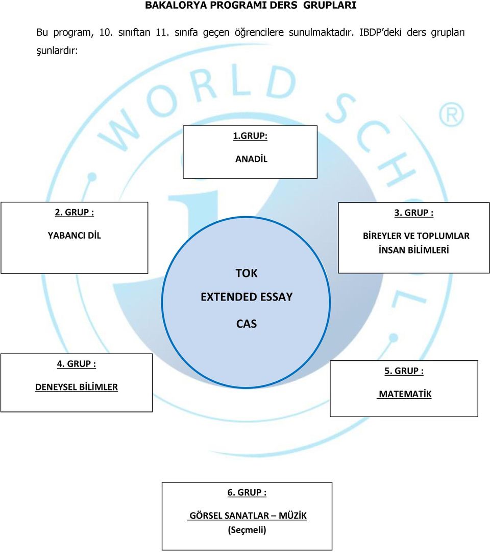 GRUP: ANADİL 2. GRUP : YABANCI DİL 3.